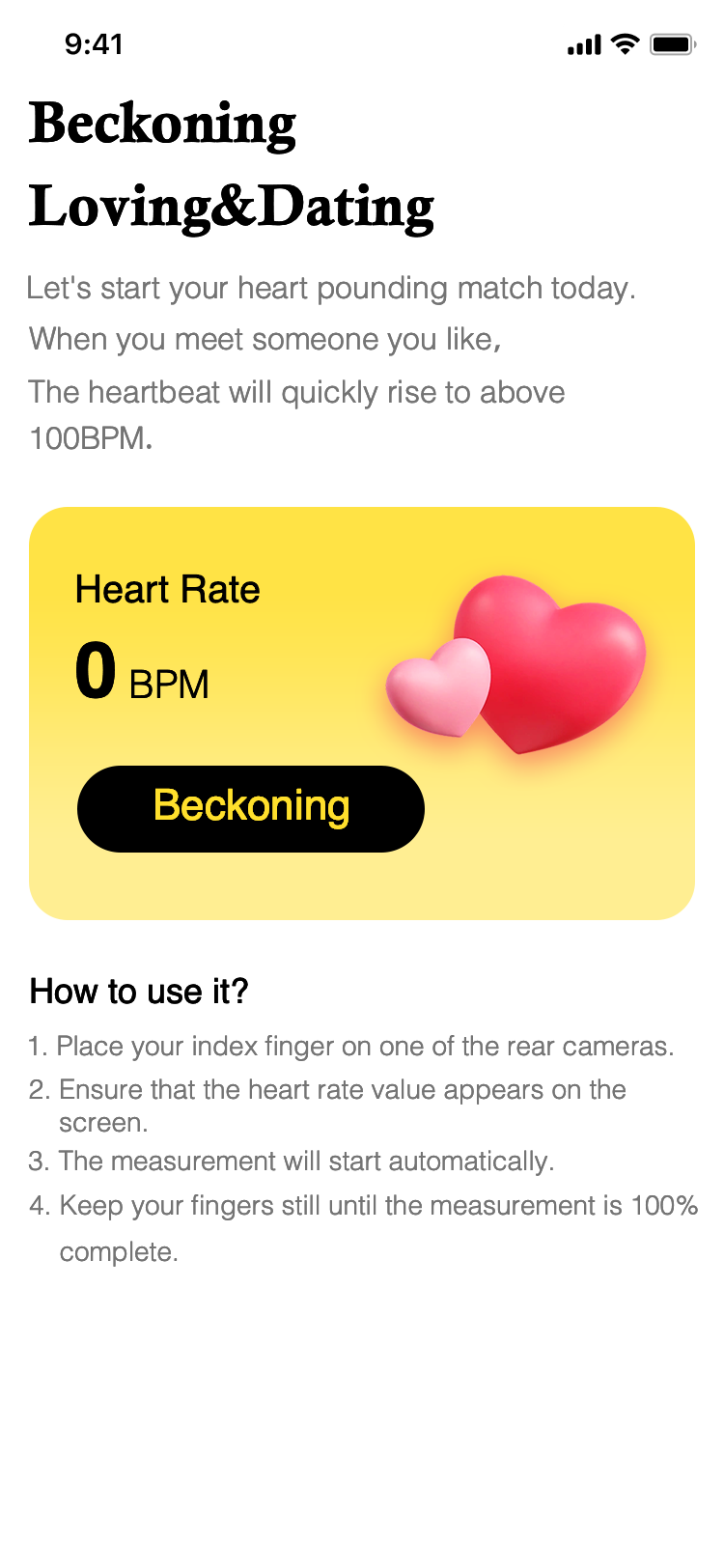 BeckonX app home screen